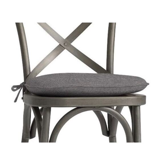NEW PB Patio Dining CHAIR CUSHION SUNBRELLA X-Back Bistro Slate Gray 18.4"x17.3" - Picture 2 of 12
